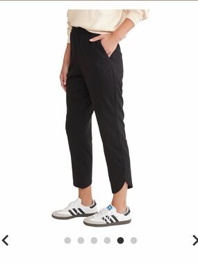 Marine Layer Tencel Allison Black Elastic-Waist Jogger Pants